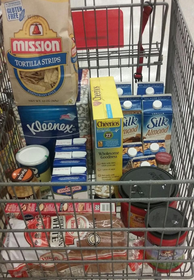 My cart before we hit the produce section.